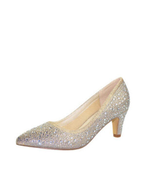 Die Brautschuhe 925 Champanger Champagner-Zirkonia