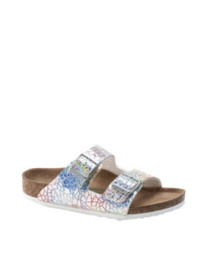 BIRKENSTOCK Arizona Kids MF Flashy Hologram SILVER
