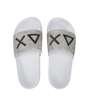 Numero 8 SRL Slippers Logo Strass Bianco
