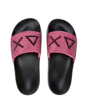 Numero 8 SRL Slippers Logo Strass Nero/Fuxia