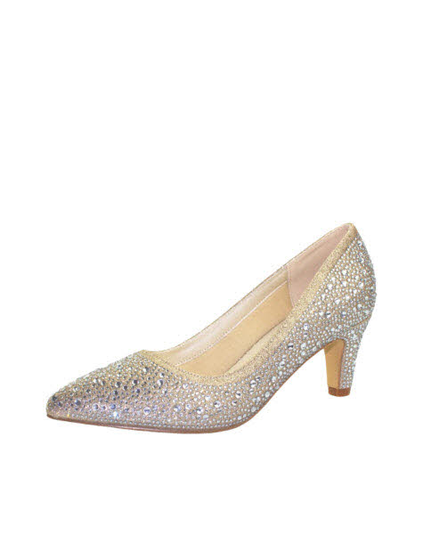 Die Brautschuhe 925 Champanger Champagner-Zirkonia